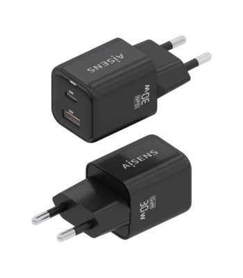 Aisens Carregador Gan USB-C e USB-A 30W Carga Simultanea