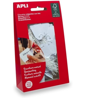 APLI Etiquetas de Preços Pendurar Branco - 28X43mm Pack 100